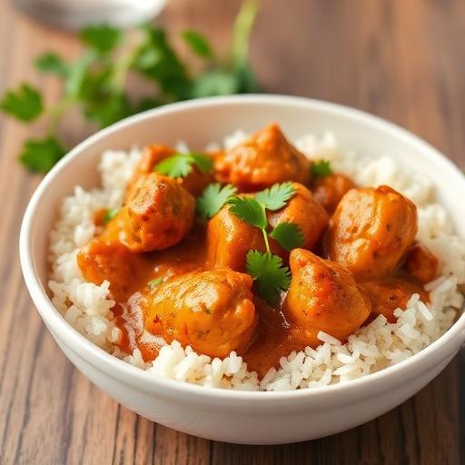 Chicken tikka masala with rice